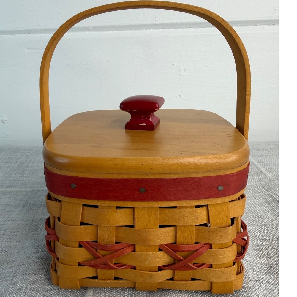 Longaberger Small Square Basket w Lid Cottagecore Tree‎ Trimming 2000